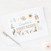 Sticker Rectangulaire Premier anniversaire du Rodeo Pastel (Enveloppe)