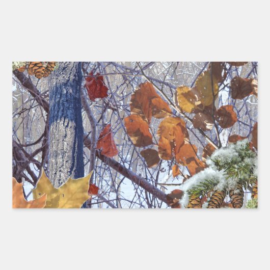 Sticker Rectangulaire Premier Camouflage hivernal de neige (Devant)