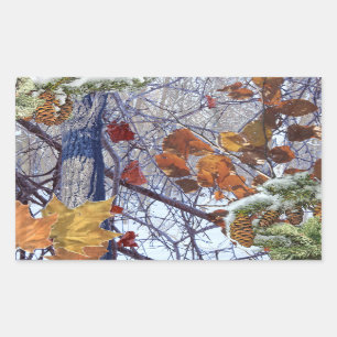 Sticker Rectangulaire Premier Camouflage hivernal de neige