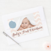 Sticker Rectangulaire Premier Noël de bébé avec photo (Enveloppe)