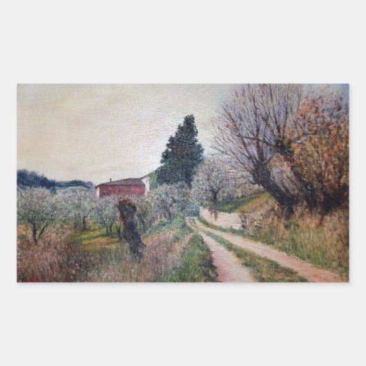 Sticker Rectangulaire PREMIER PRINTEMPS EN GOUVERNALAIS / Paysage Toscan (Devant)