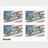 Sticker Rectangulaire Premier répondeur patriotique (Feuille)