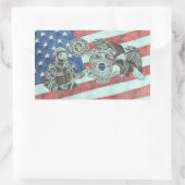 Sticker Rectangulaire Premier répondeur patriotique (Sac)