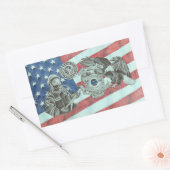 Sticker Rectangulaire Premier répondeur patriotique (Enveloppe)