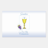 Sticker Rectangulaire Première communion de petit-fils, Chalice avec hôt (Devant)
