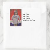 Sticker Rectangulaire Première Guerre mondiale, fille en robe de drapeau (Sac)