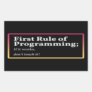 Sticker Rectangulaire Première règle de programmation