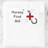 Sticker Rectangulaire premiers soins de horsey (Sac)