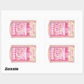 Sticker Rectangulaire Premium espresso café haricots rose nourriture pop (Feuille)