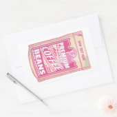 Sticker Rectangulaire Premium espresso café haricots rose nourriture pop (Enveloppe)