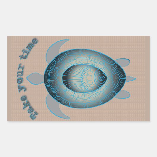 Sticker Rectangulaire Prenez votre temps Turtle motivation citation (Devant)