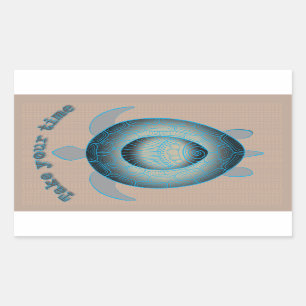 Sticker Rectangulaire Prenez votre temps Turtle motivation citation