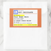 Sticker Rectangulaire Prescription Hot Chocolate Personalized (Sac)