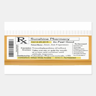 Sticker Rectangulaire Prescription pour le café