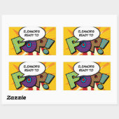 Sticker Rectangulaire Prêt à POP Baby shower amusant moderne (Feuille)