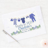 Sticker Rectangulaire Prêt à POP! Baby shower de linge de bébé (Enveloppe)