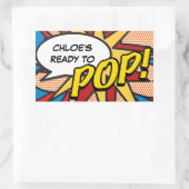 Sticker Rectangulaire Prêt à POP! Baby shower Sprinkle Fun Retro (Sac)