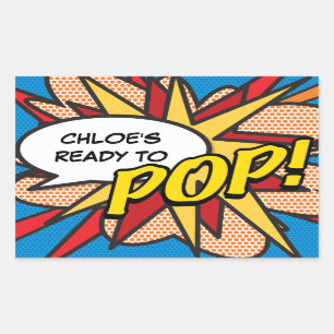 Sticker Rectangulaire Prêt à POP! Baby shower Sprinkle Fun Retro