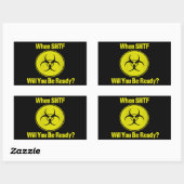 Sticker Rectangulaire Prêt lorsque SHTF Design Prep (Feuille)