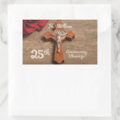 Sticker Rectangulaire Prêtre 25ème anniversaire de l'Ordination Rose et  (Sac)