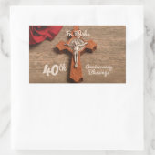 Sticker Rectangulaire Prêtre 40ème anniversaire de l'Ordination Rose et (Sac)