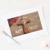 Sticker Rectangulaire Prêtre 40ème anniversaire de l'Ordination Rose et (Enveloppe)