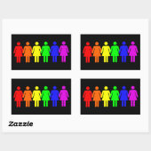 Sticker Rectangulaire Pride lesbienne (Feuille)