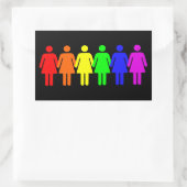 Sticker Rectangulaire Pride lesbienne (Sac)