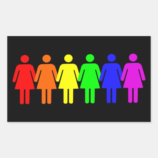 Sticker Rectangulaire Pride lesbienne (Devant)