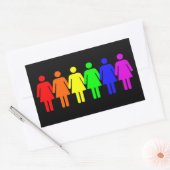 Sticker Rectangulaire Pride lesbienne (Enveloppe)