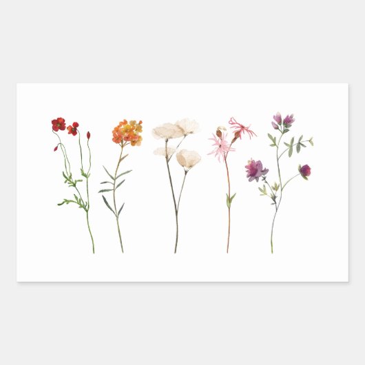 Sticker Rectangulaire Pride lesbienne Fleur sauvage minimale Mariage flo (Devant)