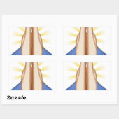 Sticker Rectangulaire prier émoji (Feuille)