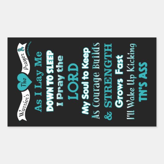 Sticker Rectangulaire Prière du guerrier...TN (Devant)