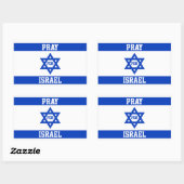 Sticker Rectangulaire Priez pour Israël (Feuille)