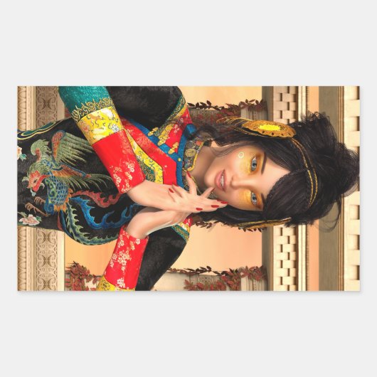 Sticker Rectangulaire Princesse de Chine (Devant)