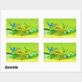 Sticker Rectangulaire Printemps (Feuille)