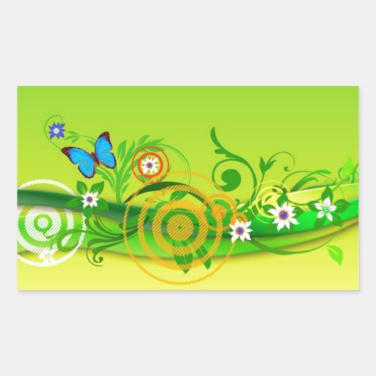Sticker Rectangulaire Printemps (Devant)