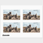 Sticker Rectangulaire Printemps - Renard arctique (Feuille)