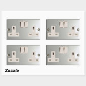 Sticker Rectangulaire Prise USB AC BS 1363 [British Standard] (Feuille)