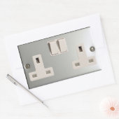 Sticker Rectangulaire Prise USB AC BS 1363 [British Standard] (Enveloppe)