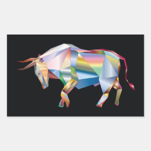 Sticker Rectangulaire Prism Bull Arc-en-ciel Abstrait