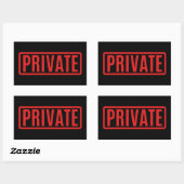 Sticker Rectangulaire Privé noir (Feuille)