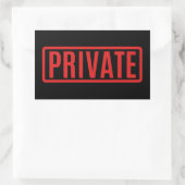 Sticker Rectangulaire Privé noir (Sac)
