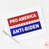 Sticker Rectangulaire Pro-America Anti-Biden rouge, blanc et bleu (Enveloppe)
