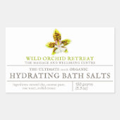 Sticker Rectangulaire Produit de beauté verdure orchidée aquarelle art (Devant)