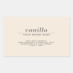 Sticker Rectangulaire Produit d'emballage moderne beige bougie
