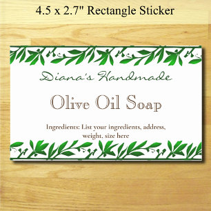 Sticker Rectangulaire Produits de savon sur mesure Greenery Garland