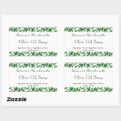 Sticker Rectangulaire Produits de savon sur mesure Greenery Garland (Feuille)