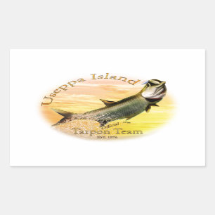 Sticker Rectangulaire Produits d'équipe de tarpon d'île d'Useppa