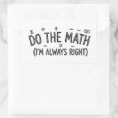 Sticker Rectangulaire Prof Humour de Prof de Maths Blague (Sac)